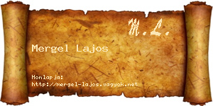 Mergel Lajos névjegykártya